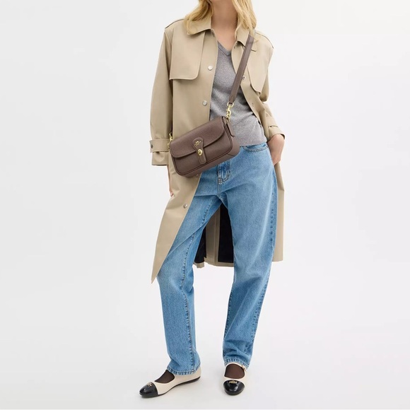 NWT Coach Hadley Shoulder Flap Turnlock Bag Crossbody Leather Dark Stone CY683 - Picture 11 of 11